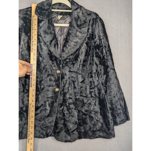 Vtg 50s 60s Fashion Wagon Jacket / Coat Minn. Woolen Mills Black Crushed Velvet - Picture 5 of 10